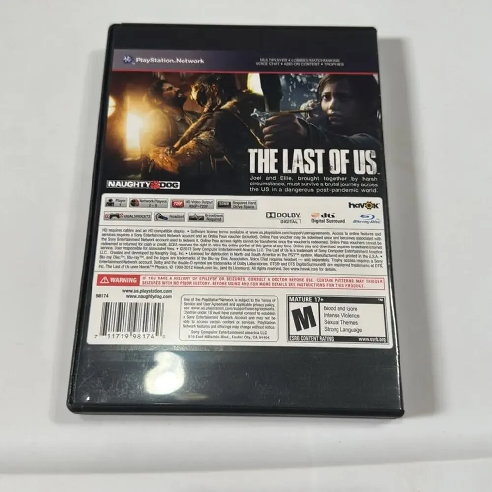 The Last of Us with Naughty Dog Stickers PS3 Sony PlayStation No Manual/Insert